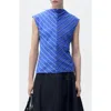 Mango Noeli Colorblock Stripe Funnel Neck Top In Blue