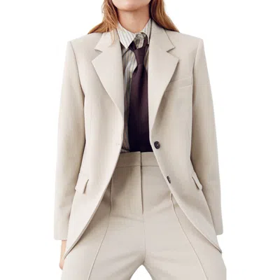 Mango Notch Collar Blazer In Neutral