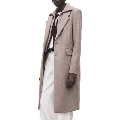 Mango Notch Collar Coat With Removable Bib Insert In Gray