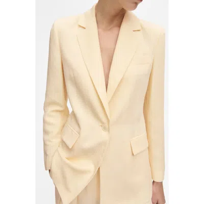 Mango Notch Lapel Blazer In White