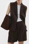 Mango Notch Lapel Vest In Brown