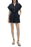 Mango Belt Short Jumpsuit Dark Navy In Dark Navy