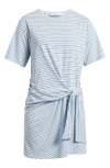 Mango Nudo Stripe Tie T-shirt Dress In Blue