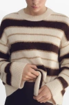 Mango Nuevayol Stripe Sweater In White