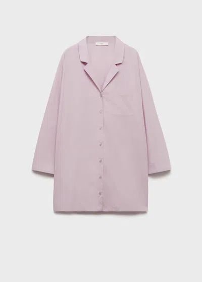 Mango Garment-washed Cotton Nightgown Lilac