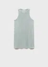 Mango Overdyed Cotton Blend Terry Nightgown In Green