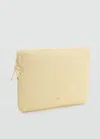 Mango Housse Nylon Fermeture Éclair Jaune Pastel - Femme - Taille Unique -