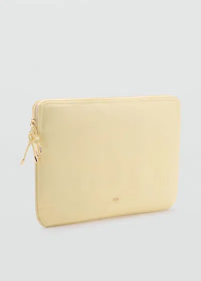 Mango Housse Nylon Fermeture Éclair Jaune Pastel - Femme - Taille Unique -