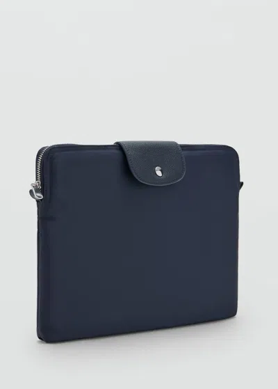 Mango Nylon Laptop Case Navy In Blue