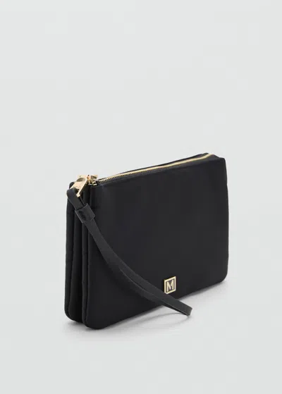 Mango Nylon Purse With Zip Black