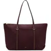 Mango Nylon Shopper Bag In Burgundy