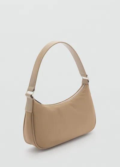 Mango Sac Porté Épaule Nylon Beige - Femme - Taille Unique -