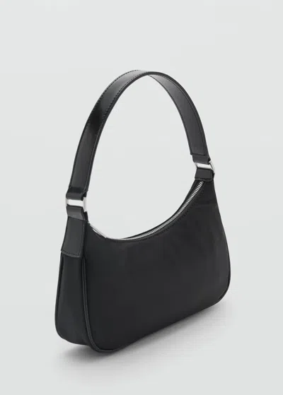 Mango Sac Porté Épaule Nylon Noir - Femme - Taille Unique -