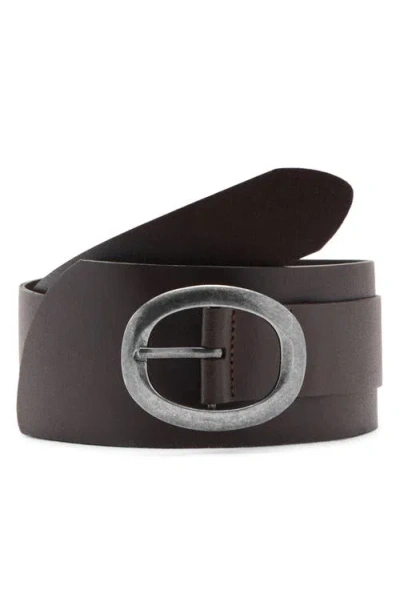 Mango Obi Leather Belt In Brown