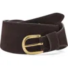 Mango Wide Suede Belt In Brown
