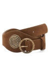 Mango Obi Suede Belt In Brown