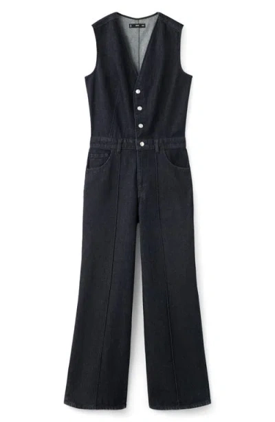 Mango Odette Denim Jumpsuit In Blue