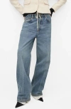Mango Odette Wide Leg Jeans In Medium Blue