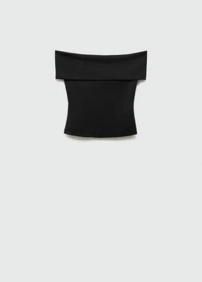 Mango Off-shoulder Top Black