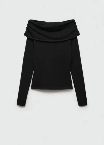 Mango Off Shoulders Sweater Black
