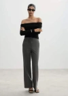 Mango Off Shoulders T-shirt Black In Noir