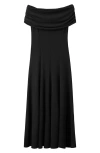 Mango Off The Shoulder Flared Maxi Dress In Multi