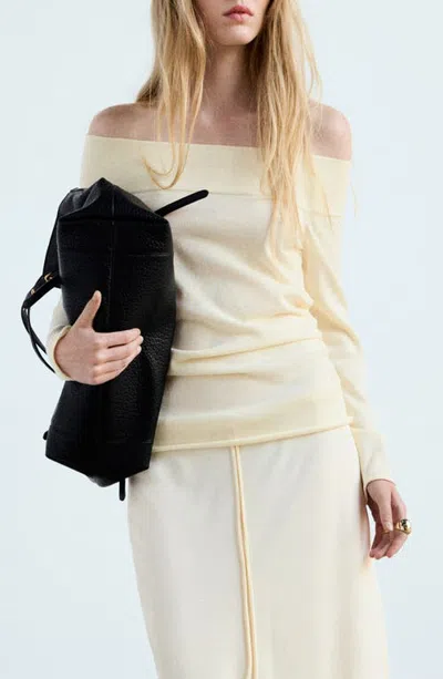Mango Off The Shoulder Sweater In Neutral