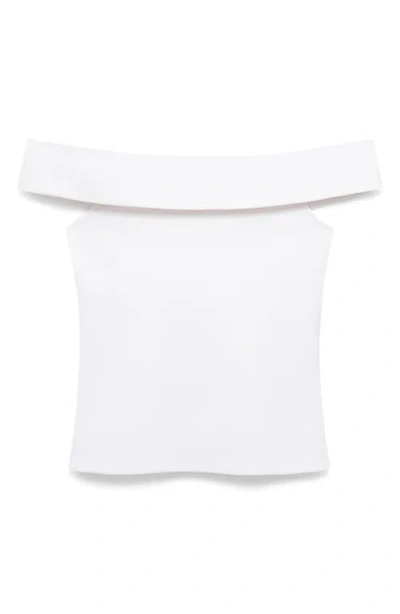 Mango Off The Shoulder Top In White