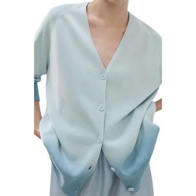 Mango Ombré Cotton Lounge Cardigan In Blue