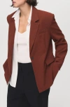 Mango One-button Suit Blazer In Animal Print