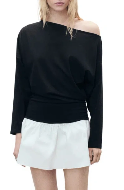 Mango One-shoulder Long Sleeve Minidress
