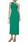Mango Asymmetrical Dress With Draped Details Green