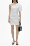 Mango Asymmetrical Puff-sleeve Dress White In White