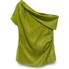 Mango One-shoulder Satin Top