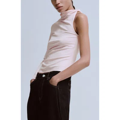 Mango One-shoulder Turtleneck Top In Multi