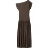 Mango One-shoulder Flared Maxi Dress In Black