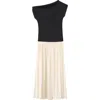 Mango One-shoulder Flared Maxi Dress In Multi