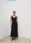 Mango Open-back Cotton Top Black In Black