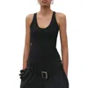 Mango Open Back Fitted Bodysuit In Black