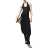 Mango Open Back Halter Bodysuit In Black