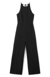 Mango Open Back Halter Neck Jumpsuit In Black