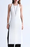 Mango Open Back Satin Top In White
