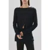Mango Open Back Sweater In Black