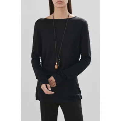 Mango Open Back Sweater In Black