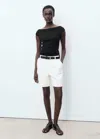 Mango Open-back Top Black