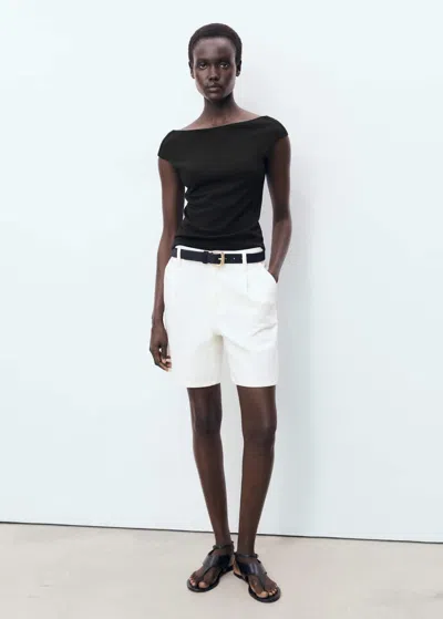 Mango Open-back Top Black