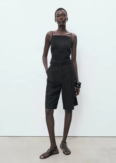 Mango Open-back Top Black