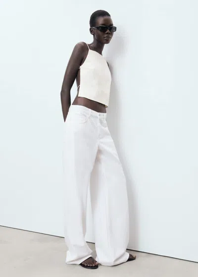 Mango Open-back Top Ecru