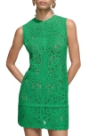 Mango Crochet Short Dress Pastel Green In Pastel Green