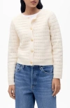 Mango Open Stitch Cardigan In Ecru